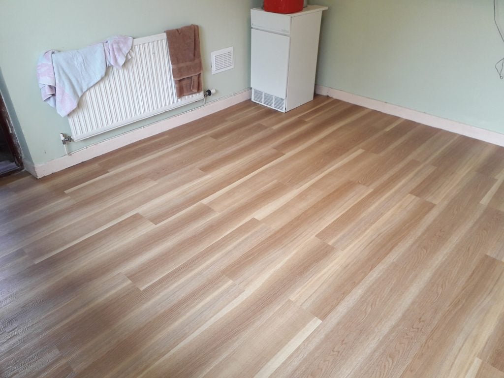 Floor Fitting Cardiff TLC Massimo Wood Plank English Oak Luxury Vinyl Flooring One Step